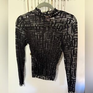 Willow Root Black Sheer Blouse